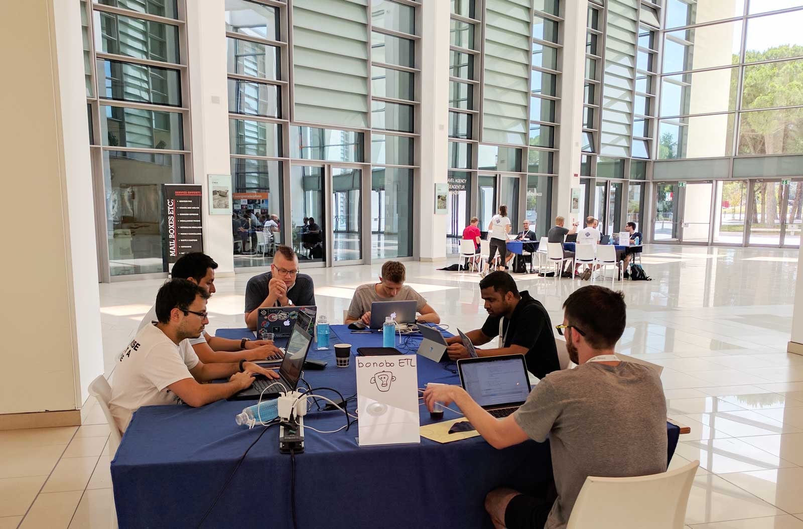 The Bonobo ETL sprint, at Europython 2017! Hard forking action in progress!