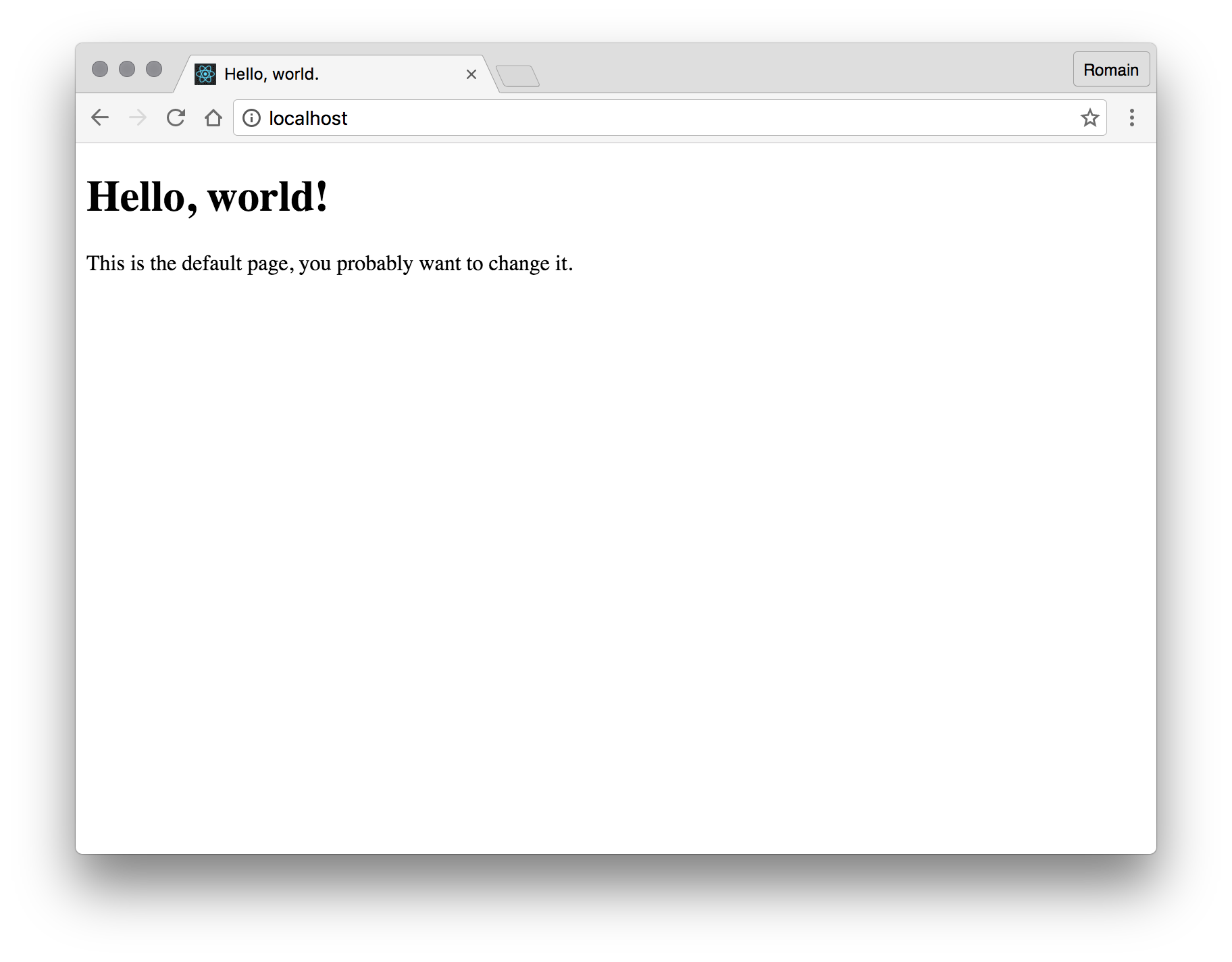 Welcome, stupid default hello world page!